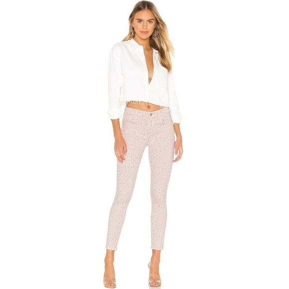 Current/Elliott Leopard Rose The‎ High Waist Stiletto Jeans Size 28 - Picture 1 of 16